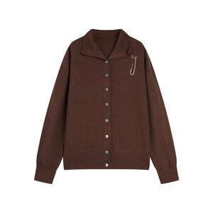 ELLE Свитер женский Coffee Lapel Moderate