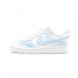 Nike Court Borough 2 Crushed Ice Blue Sugar Leather с амортизацией, устойчивый к истиранию и скольжению, низкий