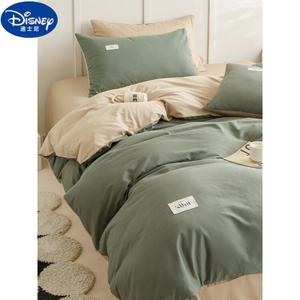 Disney Комплект постельного белья 1,5 м, 4 предмета, для кровати 200 см, зеленый + хаки, класс A, не линяет и не скатывается