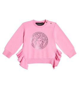 Толстовка из хлопкового джерси baby medusa Versace Kids, розовый