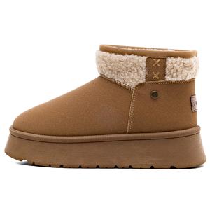 Женские зимние ботинки HUANQIU комбинированные, коричневый