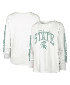 Женская белая рваная футболка с длинными рукавами Michigan State Spartans Statement SOA 3-Hit '47 Brand, белый