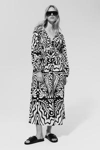 Хлопковое платье с объемными рукавами H&M, черный