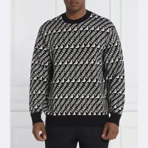 Свитер-Пуловер обычного кроя с добавлением шерсти Emporio Armani, черный