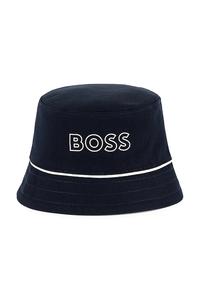 Детская двусторонняя хлопковая шляпа Boss, темно-синий
