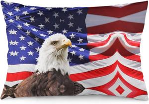 MaSiledy Наволочка с американским флагом и орлом, молнией Pattern-1