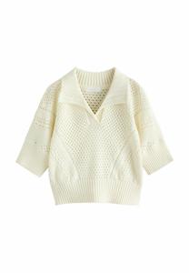 Свитер SHORT SLEEVED COLLAR Next, бежевый