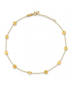 Браслет в виде диска с регулируемым удлинителем на 2,5 см (1 дюйм), из желтого золота 14 карат Macy's, Gold