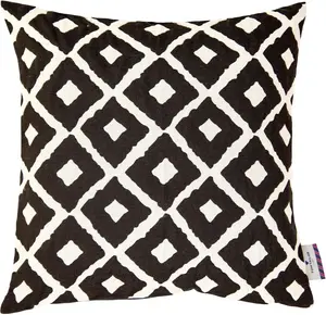 TOM TAILOR HOME декоративная подушка "Квадратики", чехол на подушку без наполнения, 1 шт 50х50 см, черный/белый