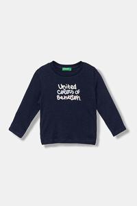 Детская хлопковая кофта с длинным рукавом United Colors Of Benetton, темно-синий