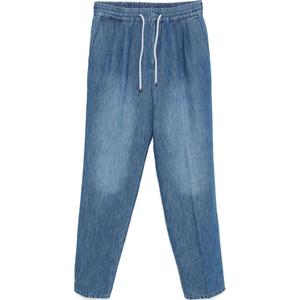 Джинсы с плиссировкой Brunello Cucinelli, индиго