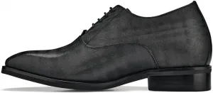 Мужские туфли-оксфорды CALTO с невидимым лифтом роста - черные, из микроперфорированной кожи, на шнуровке, для официальных мероприятий - на 7,5 см выше - Y3520 - Размер 9 D(M) US No Brand, черный