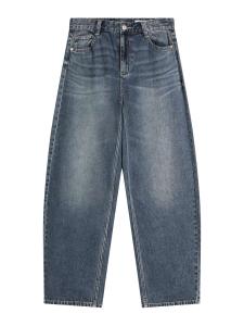 Bershka Брюки Barrel в темно-синем цвете