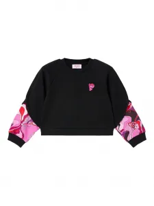 Свитер с принтованными рукавами Pucci Junior, черный