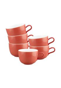 Чашки кофейные для латте Seltmann Weiden Liberty Pure Colors, 380 мл, 6 штук, красный