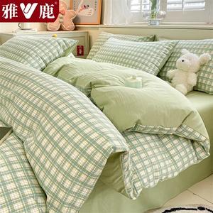 Yalu Пододеяльник 220х240 см из хлопка, цвет Matcha + Fruit Green, машинная стирка, принт цветочный