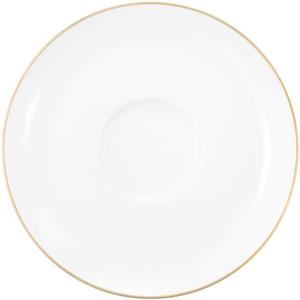 Блюдце Liberty - золотой ободок большой комбинированное блюдце, 16,5 см Seltmann Weiden, белый/золотистый