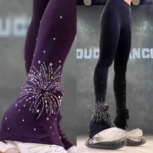 HEAD Тренировочный костюм для фигурного катания с флисовой подкладкой, новый стиль, фиолетовый, без страз, размер XXXS