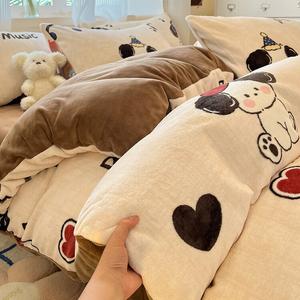 Disney Пододеяльник 150х200 см из молочного вельвета, флисовая подкладка, комплект из 3 предметов