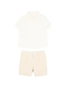 Комплект из топа и шортов с воротником Mayoral, бежевый