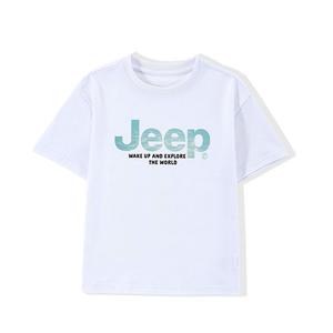 Футболка с круглым вырезом для школьников Jeep, белый