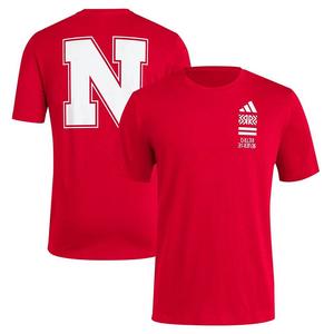 Мужская футболка adidas Scarlet Nebraska Huskers Reverse Retro Baseball 2 Hit, цвет Neb Red