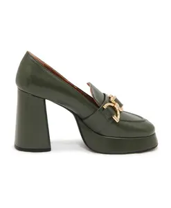 Зеленые кожаные туфли Alsen, каблук 10 см. Roberto Festa, зеленый