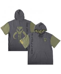 Мужской и женский серый пуловер с капюшоном с короткими рукавами и изображением Звездных войн «Воины Мандалора» Heroes & Villains, серый