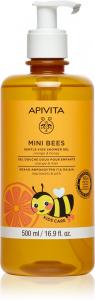 Гель для душа Mini Bees gentle kids, апельсин и мед, гель для душа для тела и волос для детей Apivita, 500 мл