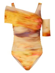 PINKO боди с абстрактным принтом, желтый