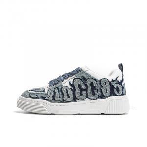 BLOCCO5 Кроссовки Letter Shoes с низким верхом для скейтбординга, унисекс, синие, белые