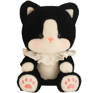Котенок, кошачий клад, маленький кот, плюшевая кукла кота, плюшевая кукла, высота 30 см, длина 30 см Julebaby, черный