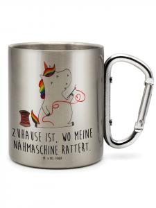 Кружка-термос Единорог-швея с надписью в серебре Mr. & Mrs. Panda