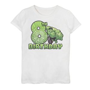 Футболка с рисунком на 8-й день рождения для девочек 7–16 лет «Marvel Avengers Hulk Smash» Marvel