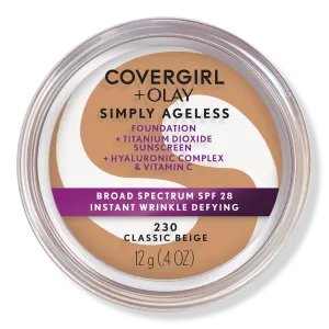 Тональный крем Olay Simply Ageless Instant Wrinkle-Defying Foundation с SPF 28 CoverGirl, Classic Beige 230