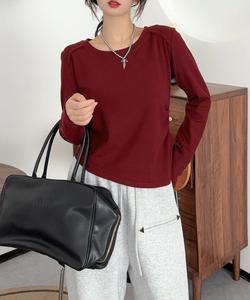 Топ с длинными рукавами и боковой лентой Aimoha - Select -, цвет Wine Red