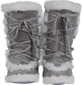 Мягкие тапочки для женщин, милые теплые домашние ботинки с помпонами, противоскользящие для дома Amzhom, Grey