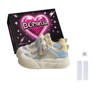 Boldi Kuki Женские низкие скейтерские кеды желто-синие (эксклюзивная коробка+носки), цвет Yellow Blue (Exclusive Box+Socks)