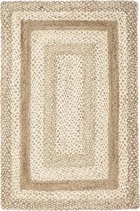 Ковер SAFAVIEH, 77 x 122 см, Natural Fiber Collection, Grey & Ivory, ручной работы в деревенском стиле бохо, плетеный из джута, идеально подходит для помещений с высокой проходимостью: прихожей, гостиной, спальни (NF884F)