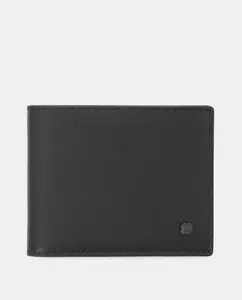 Мужской кошелек из черной воловьей кожи Lottusse, чёрный