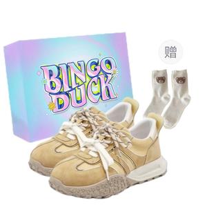 BINGO DUCK Женские противоскользящие кэжуал кеды низкие желтые + эксклюзивная коробка для обуви + носки в подарок, цвет Yellow+Exclusive Shoe Box+Gift Socks