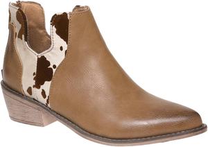 Ботинки на низком каблуке для девочек Pierre Dumas, ботильоны на молнии, Beige Cow