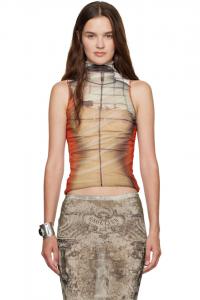 Топ с принтом огня Jean Paul Gaultier, оранжевый