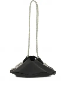 Атласная сумка на плечо Ufo с кристаллами Kara, черный