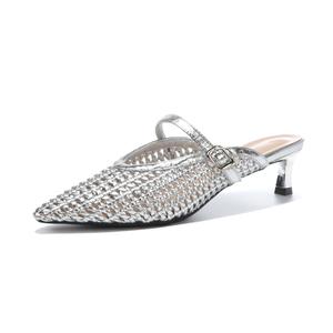 Beijiani Серебряные женские тапочки с закрытым носком, резиновой подошвой, устойчивые к запаху и истиранию, цвет Silver