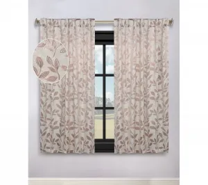 Комплект штор в современном богемном стиле с узором из листьев, 132 смx 160 см Superior, бронза