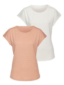 Рубашка с короткими рукавами персикового и кремового цветов Vivance