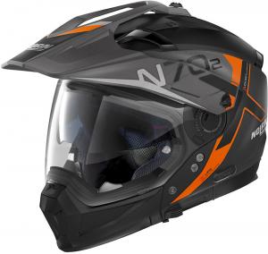 Шлем Nolan n70-2 x bungee n-com, Black Matt/Orange