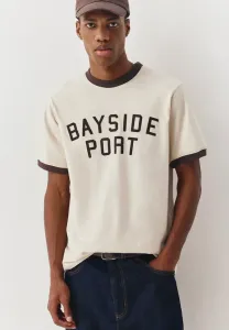 Футболка с принтом порта бейсайд Pull&Bear, White