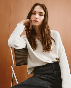 Женский однотонный свитер из полиэстера Southern Cotton, песочный